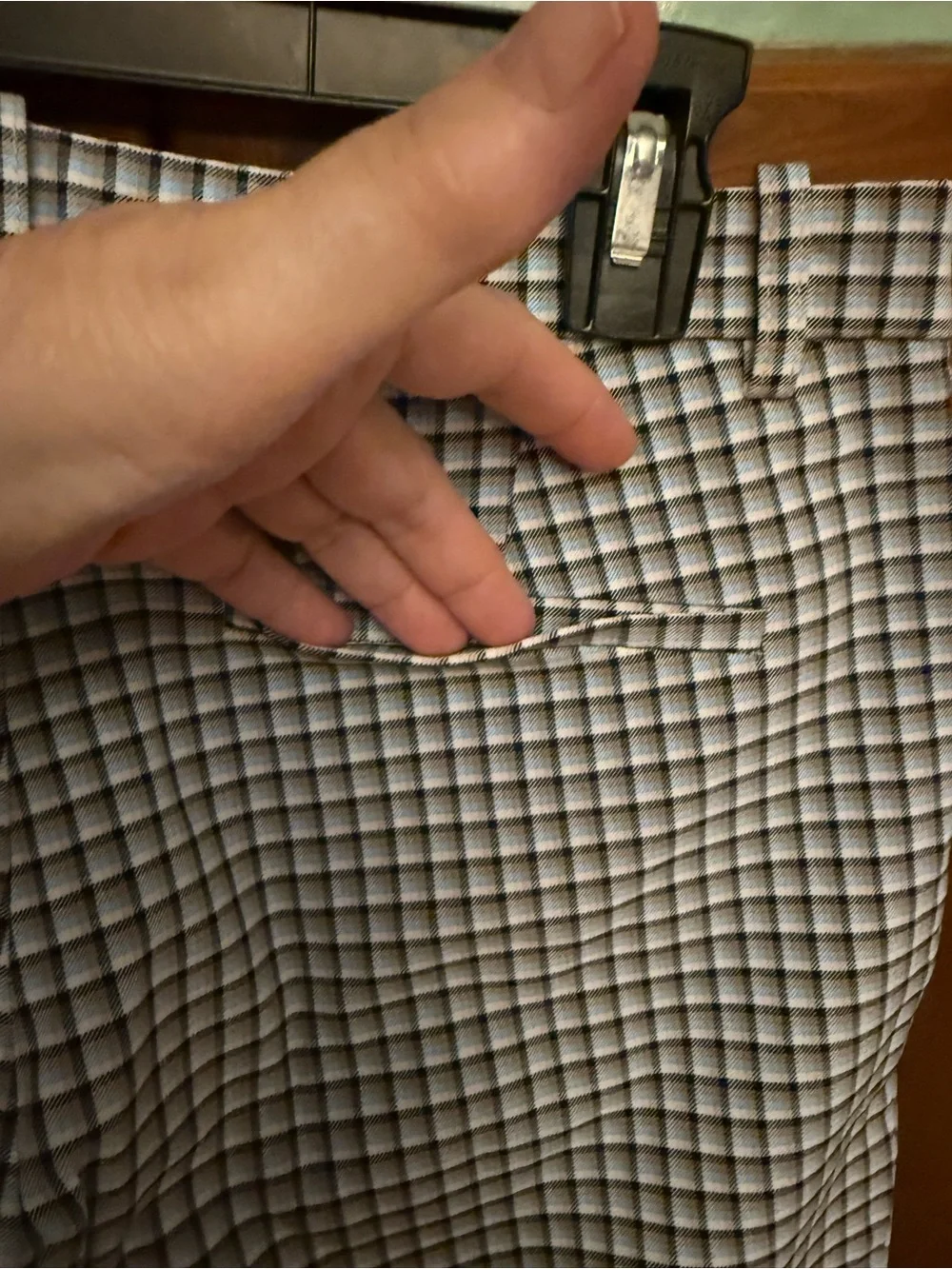 Theory Black and White Micro-Check Trousers 6